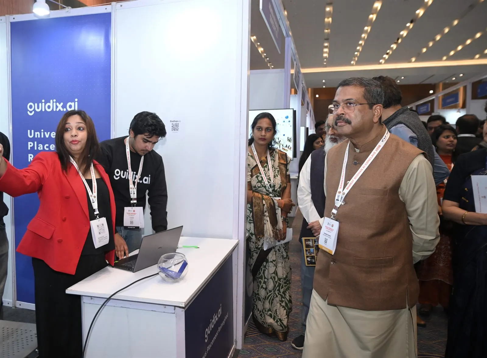 Guidix.ai booth at the Bharat Bodhan AI Conclave 2026 exhibition, Bharat Mandapam, New Delhi