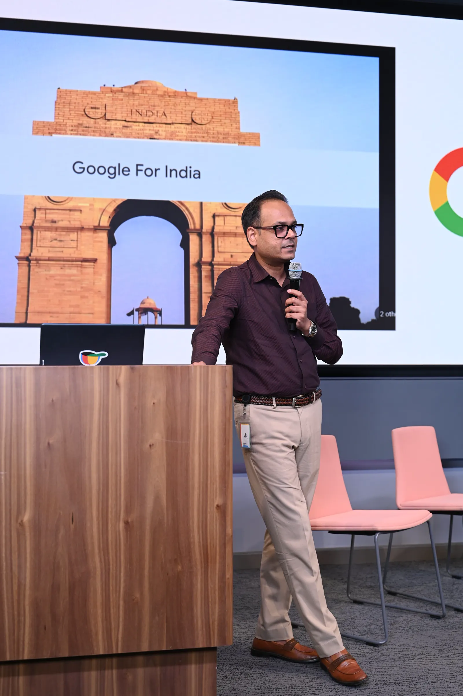 Speaker presenting the Google for India session